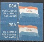 Zuid Afrika luchtpostplakkers met vlag ongebruikt paar, Verzenden, Zuid-Afrika, Postfris