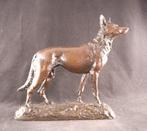 Groot antiek bronzen beeld van een herdershond, Ophalen of Verzenden