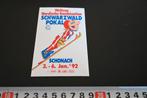 sticker Duitsland Schonacg Schwarzwald Pokal 1992, Ophalen, Zo goed als nieuw