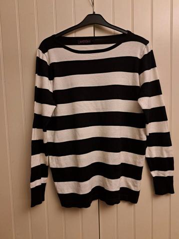 Zwartwitte gestreepte trui , mt.M/L beschikbaar voor biedingen