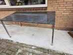 Stijlvolle marmeren tafel met chromen poten, Ophalen of Verzenden
