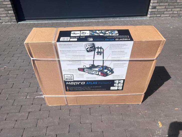 Hapro atlas primium 2 nieuw in doos €250 ipv €450, Auto diversen, Fietsendragers, Nieuw, Trekhaakdrager, 2 fietsen, Brede banden