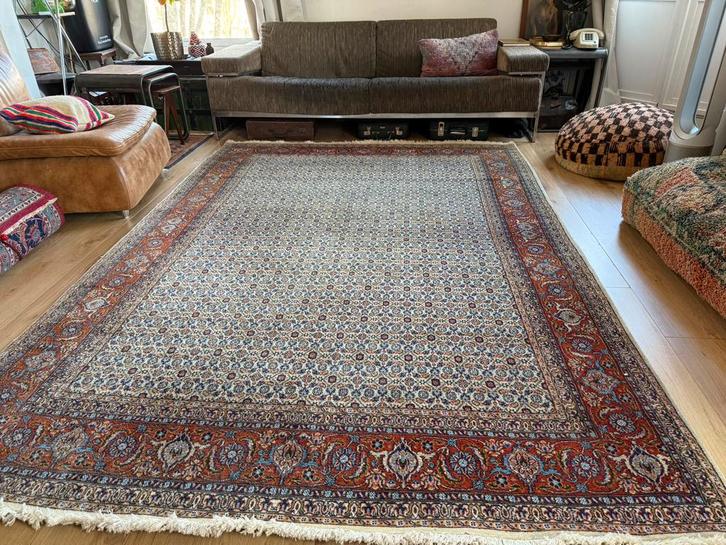 gereinigd handgeknoopt vintage Perzisch tapijt 280 x 198 cm, Huis en Inrichting, Stoffering | Tapijten en Kleden, Zo goed als nieuw
