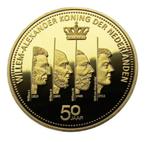 * Prachtige Penning 4 Vorsten Nederland -- Verguld **PROOF, Postzegels en Munten, Penningen en Medailles, Verzenden, Goud, Nederland