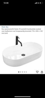 NIEUW IN VERPAKKING Nadia 70 Opzetwastafel - Wit Keramiek, Huis en Inrichting, Badkamer | Badkamermeubels, Nieuw, Minder dan 100 cm