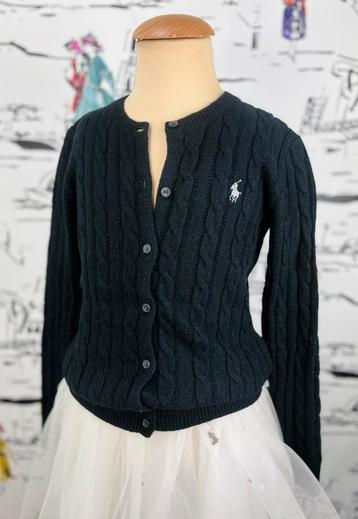 Ralph Lauren zwart wolmix kabelvest met glitter maat 8-10 beschikbaar voor biedingen