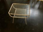 Mooi tafeltje van glas: vintage. Bijzettafeltje, Minder dan 55 cm, Gebruikt, Glas, Rechthoekig