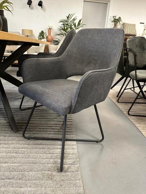 4x stoel stof donkergrijs - grijze eetkamerstoel stof set 4x, Huis en Inrichting, Stoelen, Nieuw, Vier, Stof, Ophalen