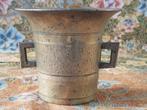Mooie zware antieke vijzel met stamper uit Duitsland 10,9 cm, Antiek en Kunst, Antiek | Koper en Brons, Ophalen of Verzenden, Koper
