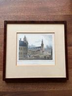 Antieke kopergravure L.J. Terwen Gouda met lijst, Ophalen of Verzenden