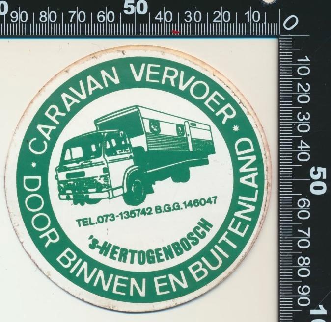 Sticker: Caravan Vervoer - s-Hertogenbosch, Verzamelen, Stickers, Zo goed als nieuw, Bedrijf of Vereniging, Ophalen of Verzenden