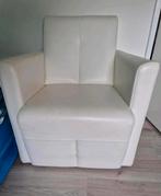 Witte Leren fauteuil z.g.a.n., Huis en Inrichting, Ophalen, Zo goed als nieuw, Eenpersoons, Minder dan 150 cm