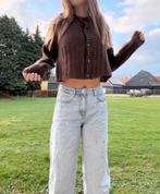 Vintage Bruin Wollen Vest - Maat S-M, Kleding | Dames, -, Ophalen of Verzenden, Zo goed als nieuw, Maat 36 (S)