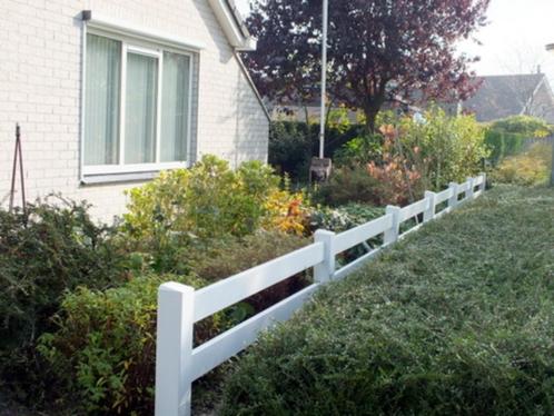 PVC onderhoudsvrij tuinhekwerk. Outlet: 160 meter 1-planks, Tuin en Terras, Tuinhekken en Hekwerk, Nieuw, Tuinhek, Kunststof, Met poort