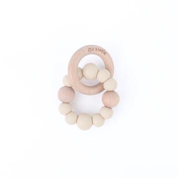 Il Bambini - Siliconen/houten bijtring - Creme beschikbaar voor biedingen