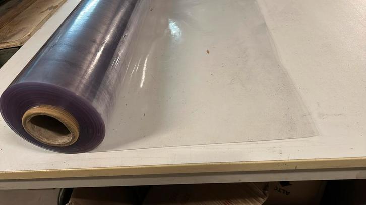 Pvc (raam)folie 300 micron, 140 cm breed  prijs p/m, Doe-het-zelf en Verbouw, Zeil en Folie, Zo goed als nieuw, Folie, 15 m² of meer