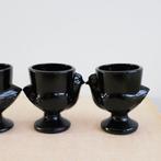 Arcoroc eierdopjes zwart glas | per 2 st, Overige typen, Ophalen of Verzenden, Overige stijlen, Glas