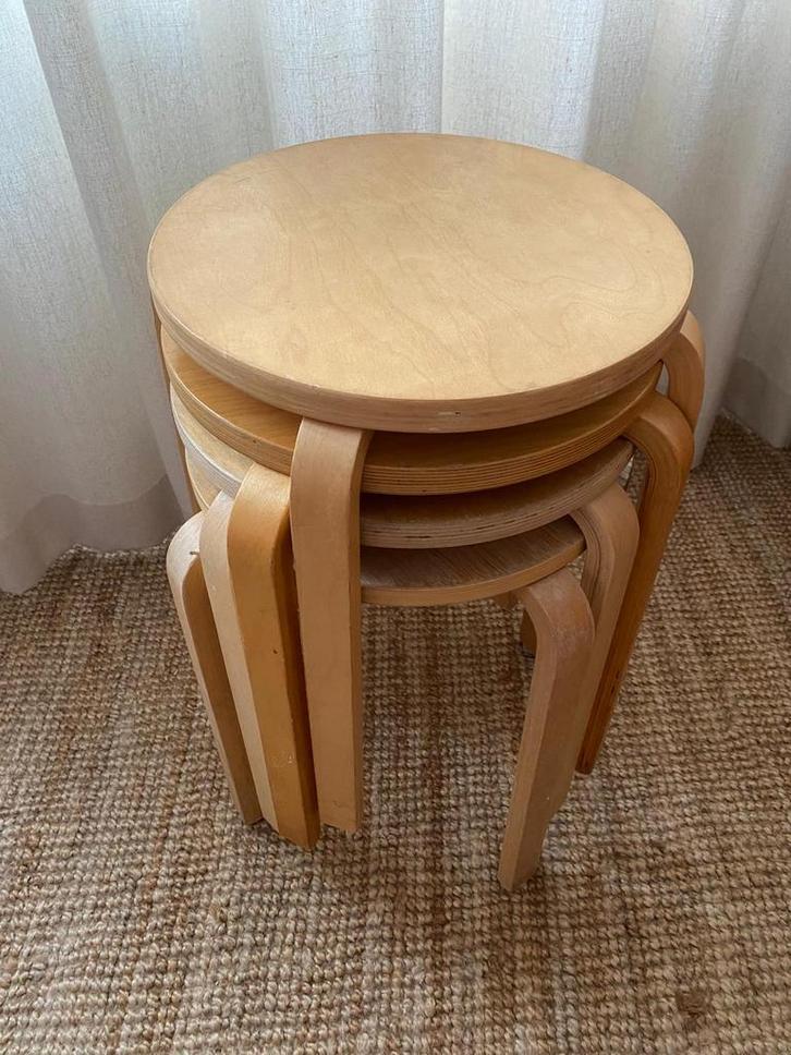 4x vintage Ikea Frosta, Huis en Inrichting, Krukjes, Zo goed als nieuw, Hout, Ophalen of Verzenden