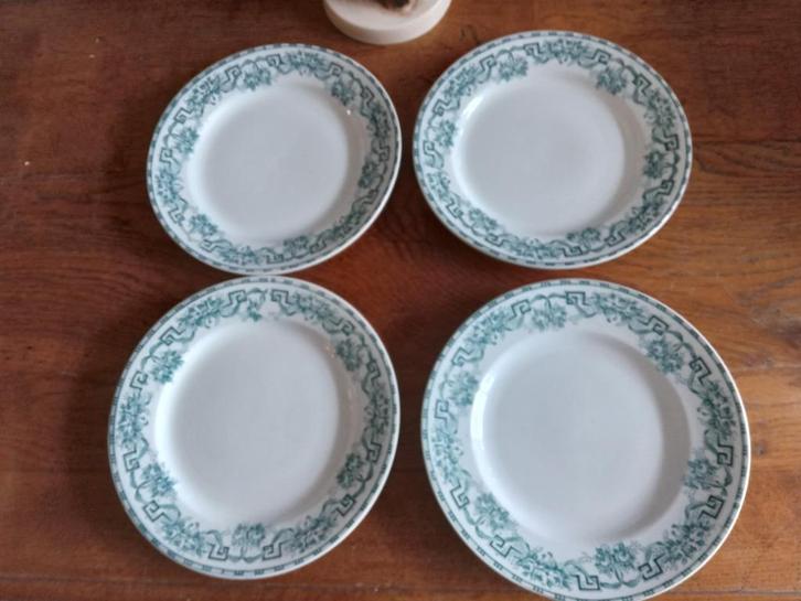 Te koop 4 prachtige dinner borden ATHENES Moulin des Loups, Antiek en Kunst, Antiek | Servies los, Ophalen of Verzenden