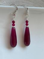 Prachtige oorbellen met jade edelstenen, massief 925 zilver., Verzenden, Nieuw, Zilver