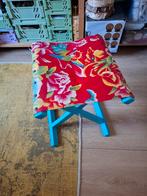 Vintage vrolijk inklapbaar krukje, Ophalen of Verzenden, Hout