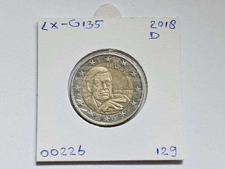 2-euromunt Duitsland (D) D 2018 Herdenking LX-G135, Postzegels en Munten, Munten | Europa | Euromunten, Losse munt, 2 euro, Duitsland