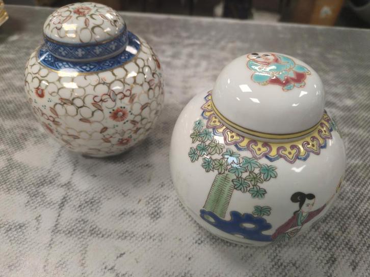 Twee oude Chinese gemberpotten, Antiek en Kunst, Antiek | Keramiek en Aardewerk, Ophalen of Verzenden