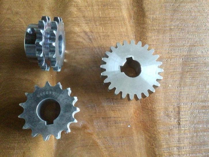 3 stuks rvs tandwiel 1x enkel, 2 x dubbel rij tanden, Doe-het-zelf en Verbouw, IJzerwaren en Bevestigingsmiddelen, Nieuw, Overige typen