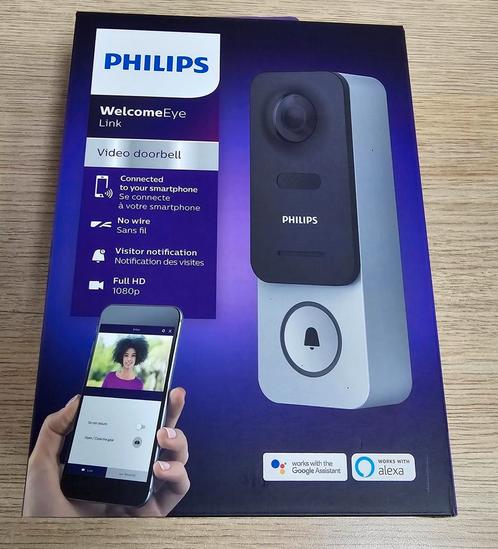 Philips Wi-Fi deurbel WelcomeEye Link met video, Huis en Inrichting, Deurbellen, Nieuw, Draadloos, Ingebouwde camera, Compatibel met smartphone