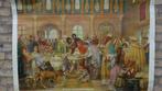Schoolplaat "Aan het hof van Karel de Grote"., Antiek en Kunst, Antiek | Schoolplaten, Geschiedenis, Ophalen