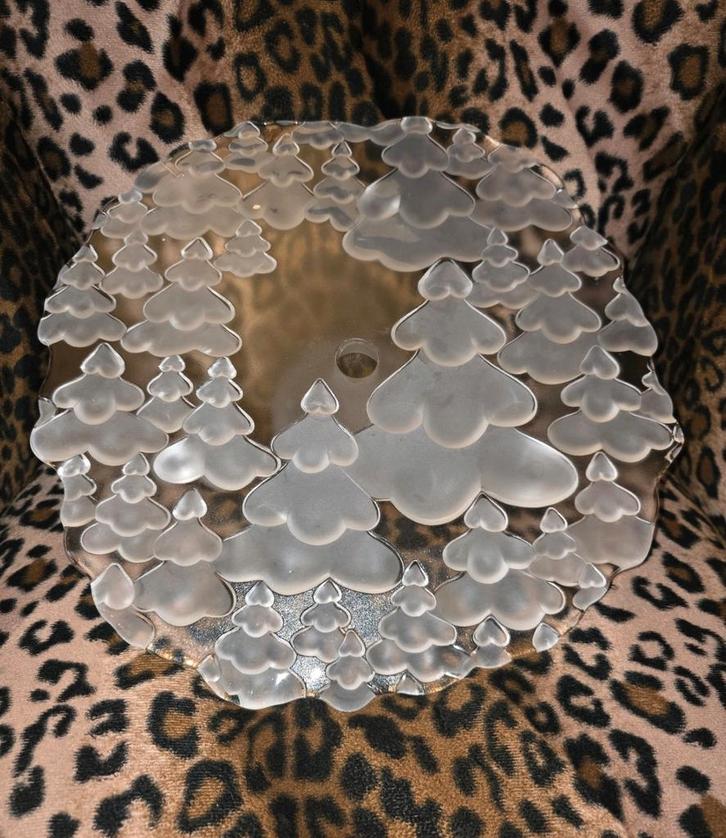 Walter Glass Taartplateau Kerstbomen - Zo Goed Als Nieuw!, Antiek en Kunst, Antiek | Glas en Kristal, Ophalen of Verzenden