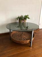 Vintage salontafel glas design, Ophalen, 100 tot 150 cm, 50 tot 100 cm, Minder dan 50 cm