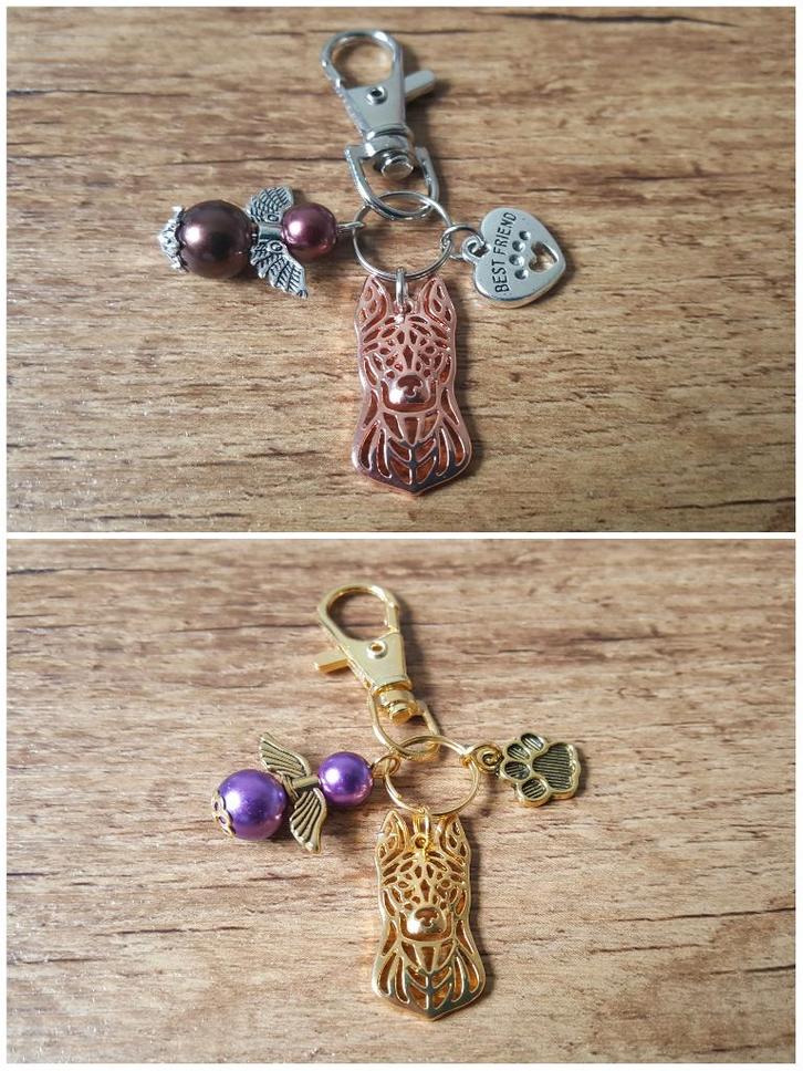 Tas/Sleutelhanger Hollandse herder met beschermengeltje, Sieraden, Tassen en Uiterlijk, Tassen | Damestassen, Nieuw, Handtas, Overige kleuren