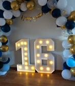 Lichtcijfers Sweet 16 - 120 cm hoog, Ophalen, Zo goed als nieuw, Versiering, Verjaardag