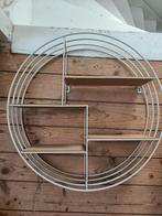 Rond wandrek - wit met houten plankjes, Ophalen, Zo goed als nieuw