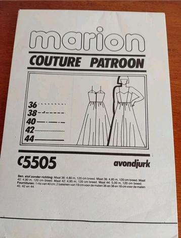 Vintage Marion Couture patroon, Avondjurk beschikbaar voor biedingen