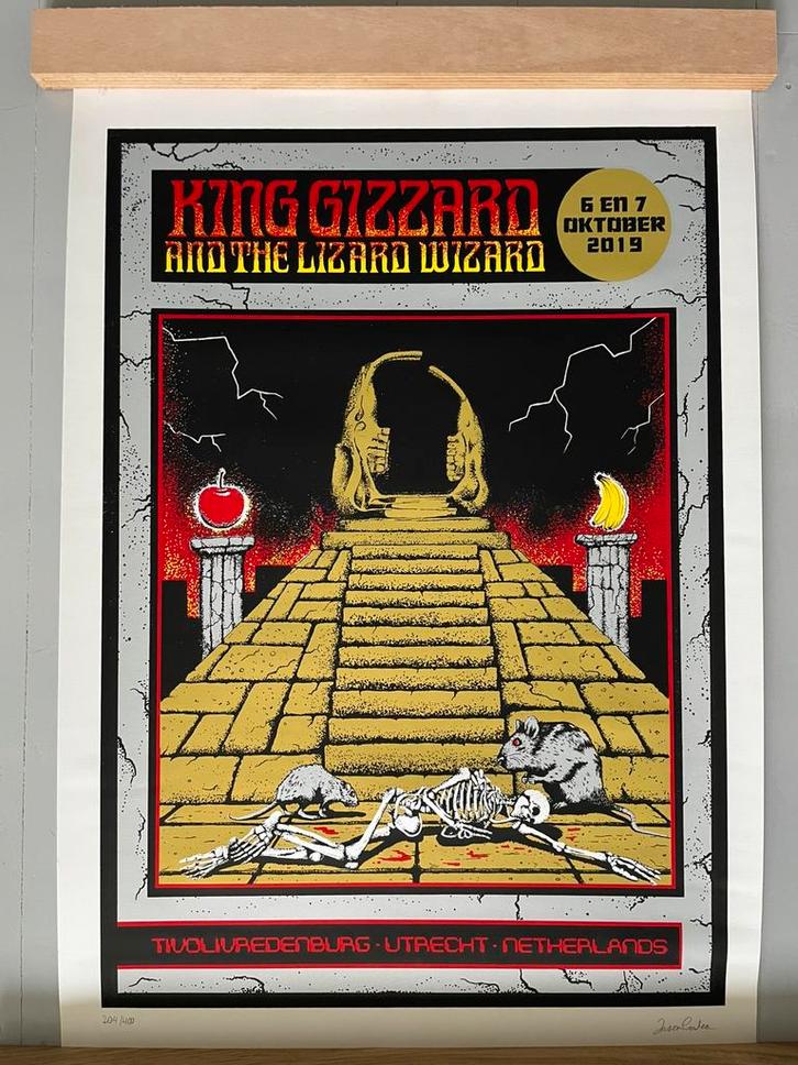 King Gizzard & the Lizard Wizard - Live in Utrecht 19 poster, Verzamelen, Muziek, Artiesten en Beroemdheden, Nieuw, Poster, Artwork of Schilderij
