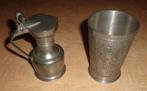 KMD Royal Pewter Daalderop tinnen klepkan + tinnen beker, Antiek en Kunst, Antiek | Tin, Ophalen of Verzenden
