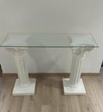 Twee mooie witte zuilen met glasplaat., Ophalen, Zo goed als nieuw