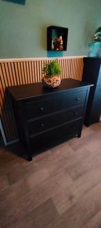 Zwarte Hemnes ladekast - 3 lades - ikea, Huis en Inrichting, Ophalen, Gebruikt, 100 tot 150 cm, 3 of 4 laden