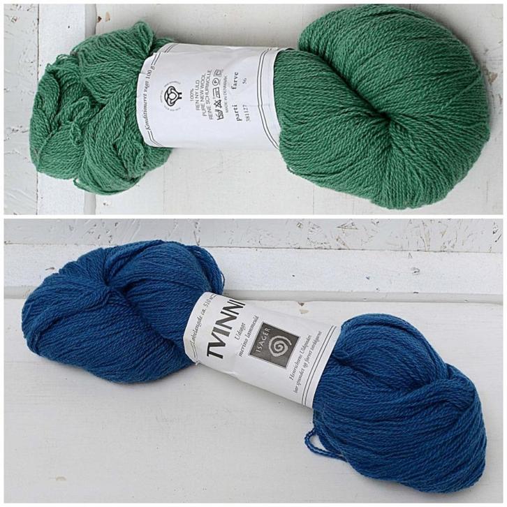 2 strengen Isager Tvinni Deense merinowol 100 gram p/stuk, Hobby en Vrije tijd, Breien en Haken, Nieuw, Breien of Haken, Wol of Garen