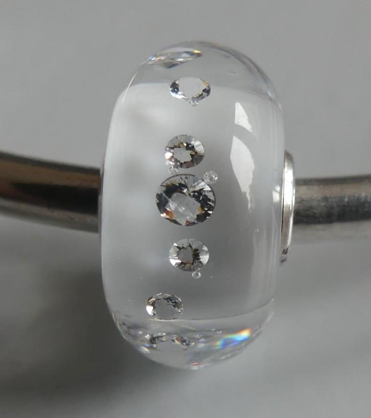 Trollbeads DIAMOND-LIKE WIT, Sieraden, Tassen en Uiterlijk, Bedels, Zo goed als nieuw, Trollbeads, Glas of Kristal, 1 bedel, Verzenden