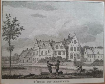 11 / Huis te Meeuwen Kopergravure ca 1790 beschikbaar voor biedingen