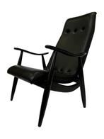 Vintage Fauteuil Jaren 60 Zwart Louis Van Teeffelen Stijl, Huis en Inrichting, Fauteuils, Gebruikt, 50 tot 75 cm, Vintage, Ophalen