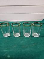 glazen dubbel gouden band vintage vier stuks, Verzamelen, Glas en Borrelglaasjes, Ophalen of Verzenden
