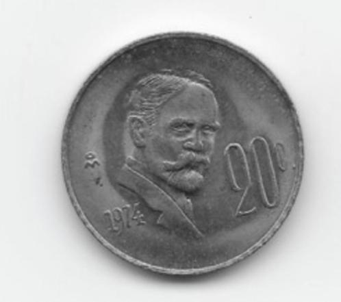 Mexico 20 centavos 1974 KM# 442, Postzegels en Munten, Munten | Amerika, Losse munt, Midden-Amerika, Verzenden