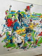 Hockey sport schilderij zgan 96 Henk Hofstra 1/195 zeefdruk, Antiek en Kunst, Kunst | Litho's en Zeefdrukken, Ophalen