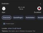 KAART GEZOCHT F SIDE AJAX EXCELSIOR, Tickets en Kaartjes, Eén persoon, April