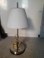 lamp hoogte 49 cm , kap glas , voet metaal, Ophalen of Verzenden, Zo goed als nieuw, Glas