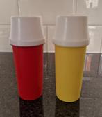 Tupperware: mayonaise + ketchup dispenser, handig op tafel, Huis en Inrichting, Keuken | Tupperware, Ophalen of Verzenden, Zo goed als nieuw
